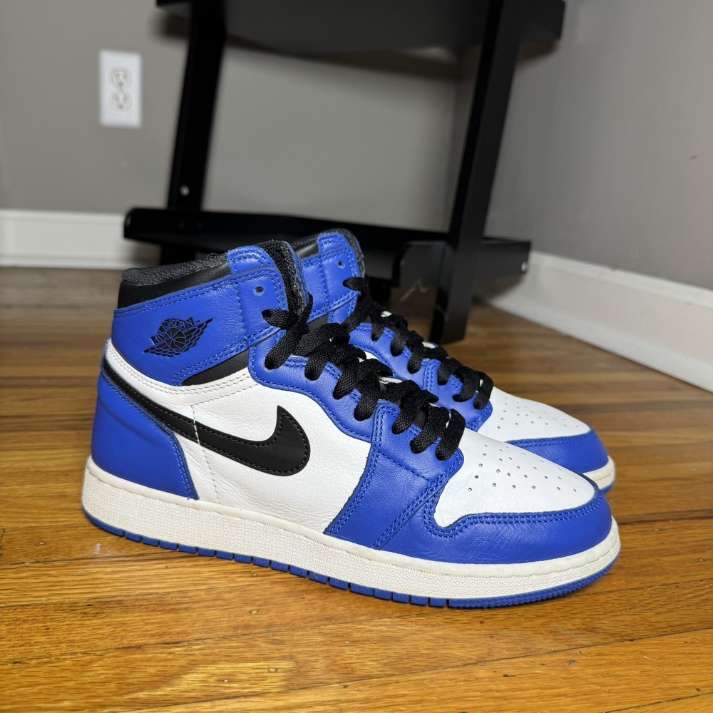 Nike Air Jordan 1 Retro High Og 575441-403 Game Royal White Gradeschool Size 7Y